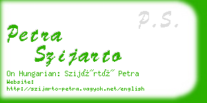 petra szijarto business card